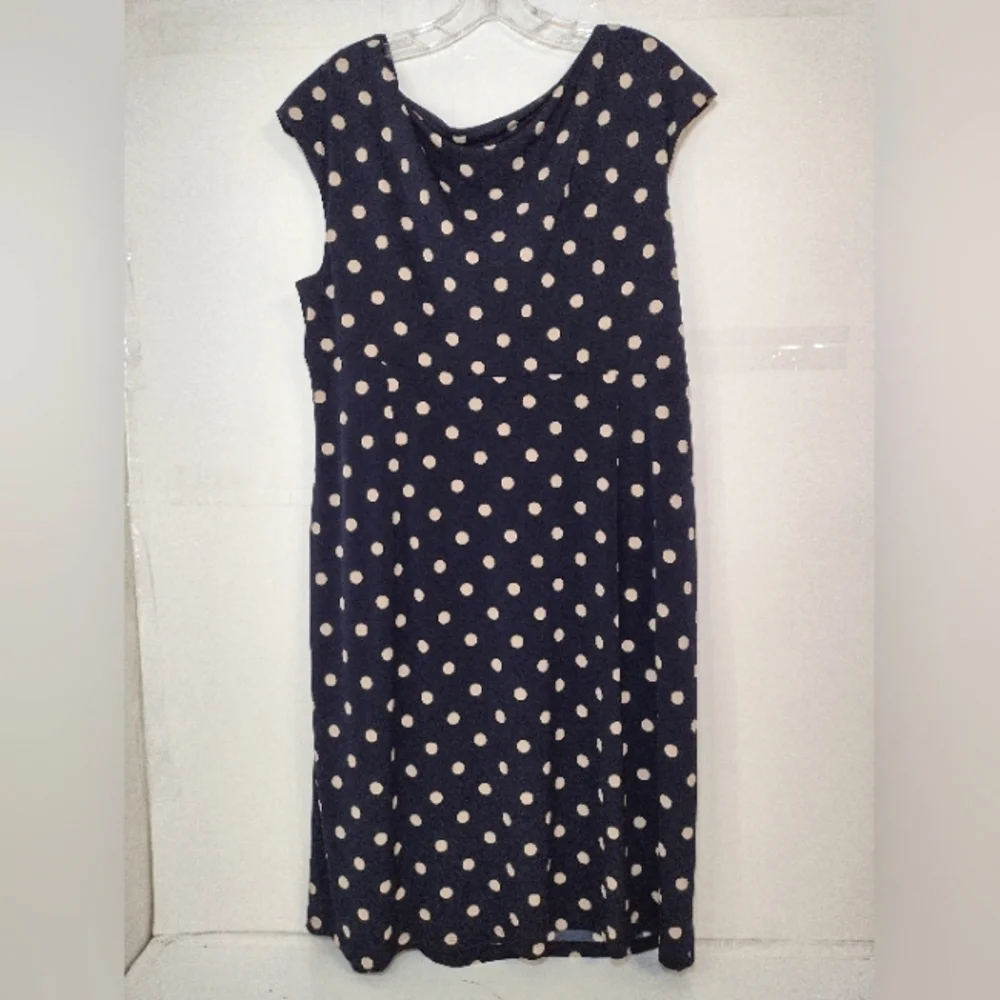 Signature Sadie Women's Classic Polka Dot Navy Dress Size (18)